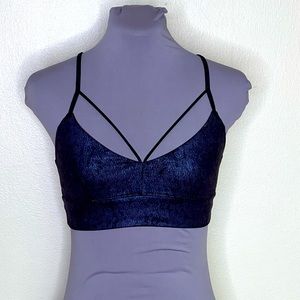 Alo Yoga Metallic Blue Sports Bra XS